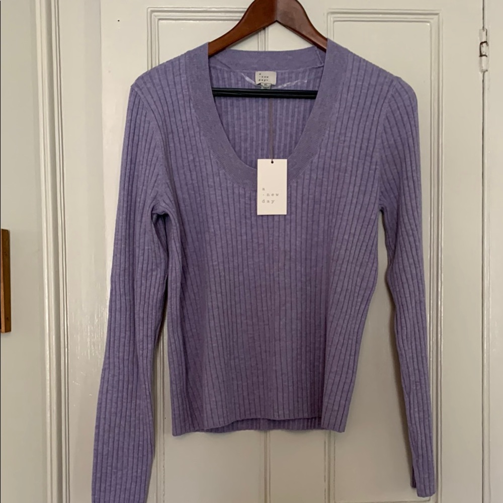 A new day Purple Ribbed Long Sleeve Sweater women’s xl
